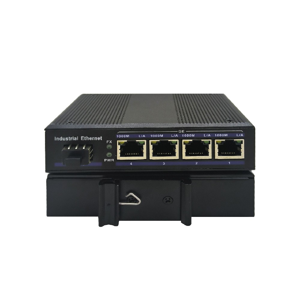 百兆工业级1光4电收发器
